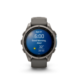 Garmin fenix 9 – 47 mm Titanium with Pebble Gray Silicone Band