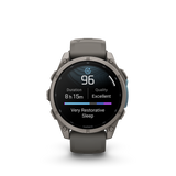Garmin fenix 9 – 47 mm Titanium with Pebble Gray Silicone Band