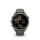 Garmin fenix 9 – 47 mm Titanium with Pebble Gray Silicone Band