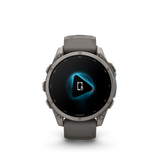 Garmin fenix 9 – 47 mm Titanium with Pebble Gray Silicone Band