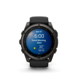 Garmin fenix 9 – 51 mm Carbon Gray DLC Titanium with Black Silicone Band