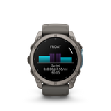 Garmin fenix 9 – 51 mm Titanium with Pebble Gray Silicone Band