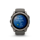 Garmin fenix 9 – 51 mm Titanium with Pebble Gray Silicone Band