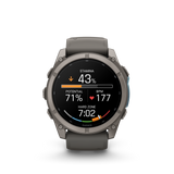 Garmin fenix 9 – 51 mm Titanium with Pebble Gray Silicone Band