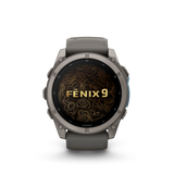 Garmin fenix 9 – 51 mm Titanium with Pebble Gray Silicone Band