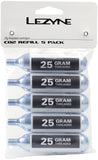 Lezyne, CO² Cartridges, Threaded, 25g, 5 units