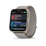 Garmin Venu X1 Soft Gold with Titanium Caseback and French Gray Nylon Band