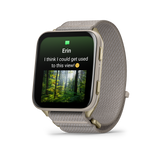Garmin Venu X1 Soft Gold with Titanium Caseback and French Gray Nylon Band