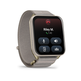 Garmin Venu X1 Soft Gold with Titanium Caseback and French Gray Nylon Band