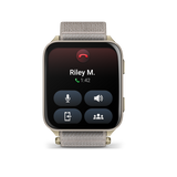 Garmin Venu X1 Soft Gold with Titanium Caseback and French Gray Nylon Band