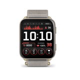 Garmin Venu X1 Soft Gold with Titanium Caseback and French Gray Nylon Band