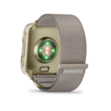 Garmin Venu X1 Soft Gold with Titanium Caseback and French Gray Nylon Band