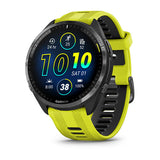 Garmin Forerunner 965, Carbon Gray DLC Titanium Bezel with Black Case and Amp Yellow/Black Silicone Band