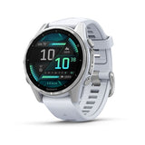 Garmin fenix 8, 43 mm, AMOLED, Silver with Whitestone Silicone Band