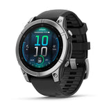 Garmin fenix E, 47 mm, AMOLED, Stainless Steel with Black Silicone Band