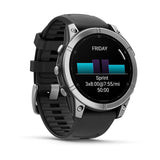 Garmin fenix E, 47 mm, AMOLED, Stainless Steel with Black Silicone Band