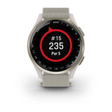 Garmin Approach S50, Cream Gold Aluminum Bezel with Ivory Nylon Band