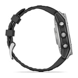 Garmin fenix E, 47 mm, AMOLED, Stainless Steel with Black Silicone Band