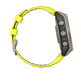 Garmin fenix 8, 47 mm, Solar, Sapphire, Titanium with Amp Yellow/Graphite Silicone Band