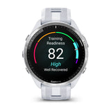 Garmin Forerunner 965, Titanium Bezel with Whitestone Case and Whitestone/Powder Gray Silicone Band