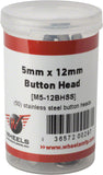 Wheels Manufacturing M5 x 12mm Button Head Cap Screw Stainless Steel