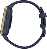 Garmin  Venu Sq – Music Edition Light Gold Aluminum Bezel with Navy Case and Silicone Band 010-02426-02